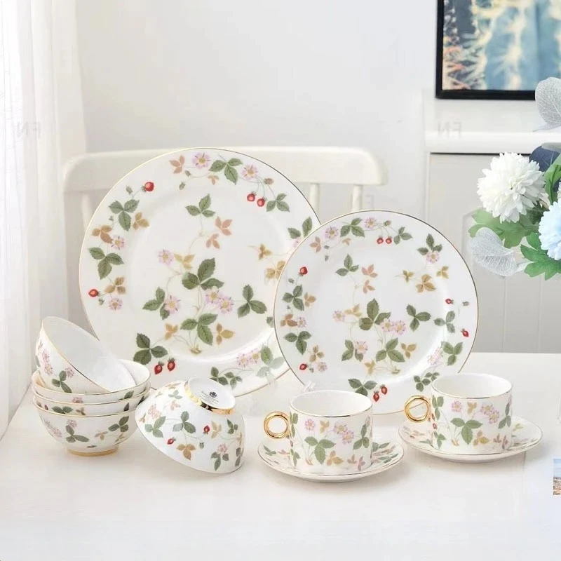 

Керамический чайник для домашнего использования, набор кофейных чашек и тарелок, прочная посуда для ежедневного завтрака, чая, кофе в кухне