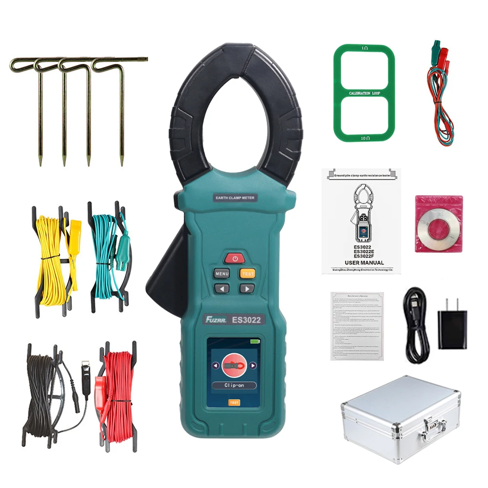 Multifunctional digital display ES3022 clip-on grounding resistance meter with soil resistivity three or four wire method