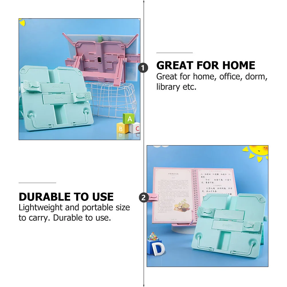 

Adjustable Book Holder Stationery Reading Rack Stand for Kids Students ABS Plastic Lightweight Book Support Stand for Home