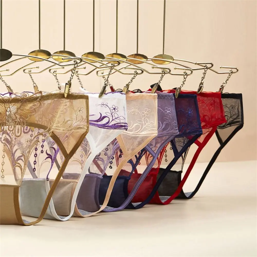 로우 웨이스트 보우 노트 레이스 속이 비치는 팬티 얇은 오픈 코튼 크로치 플라워 메쉬 시스루 팬티 속옷 리프