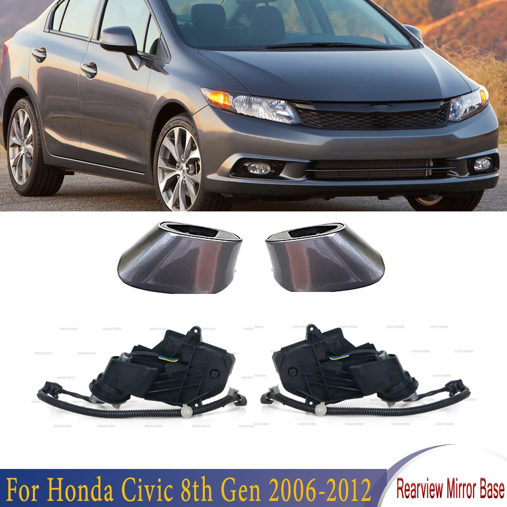 Rearview Mirror Housing Cover Side Mirror Base Cover Cap Case For Honda Civic 8th Generations 2006 2007 2008 2009 2010 2011