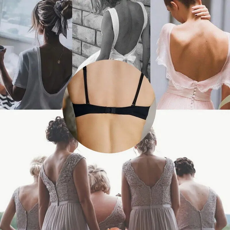 Women Low Back Bra Multyway Invisible Backless Push Up Bra Party Wedding Underwear Lady Sexy Seamless Lingerie Deep U Underwear