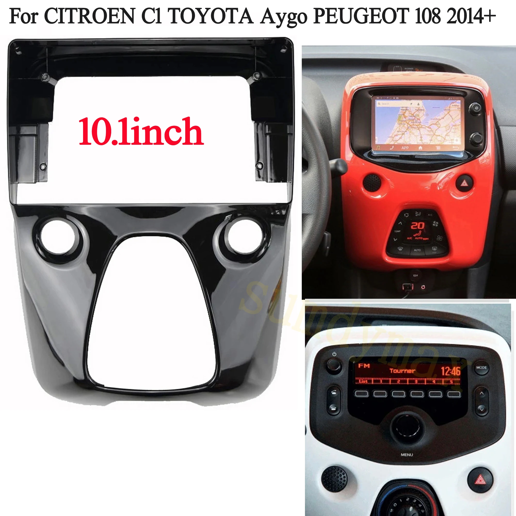 

10.1" 2 Din Car Radio Fascia For CITROEN C1 TOYOTA Aygo PEUGEOT 108 2014 car Video Player Audio Frame Dashboard Panel Mount Kit