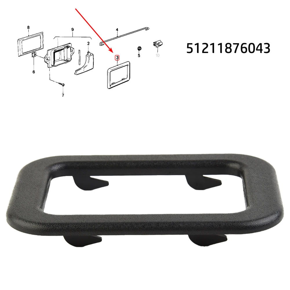 

Interior Door Handle Trim Bezel Black Plastic For BMW E30 E28 E24 E23 Car Truck Parts Accessories Replacement 51211876043