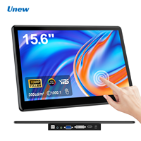 Unew 15.6 inch Touchscreen 1080P IPS Screen Speakers Industrial with 75*75 VESA HDMI DVI VGA For Raspberry Pi Laptop PC Phone