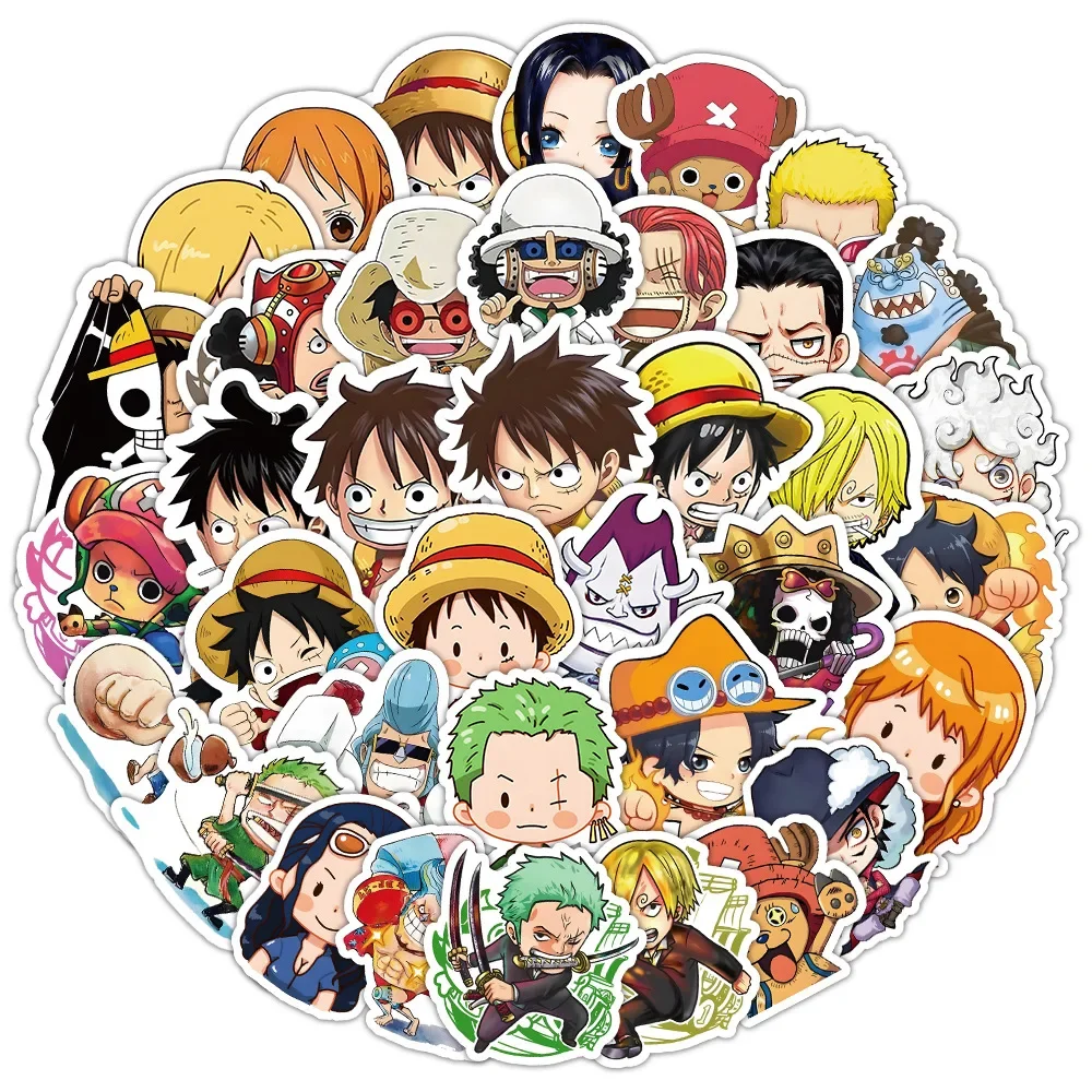 

55PCS Cute One Piece Anime Stickers Cartoon Zoro Luffy Decals DIY Skateboard Phone Laptop Waterproof Sticker Decals Toys Gifts
