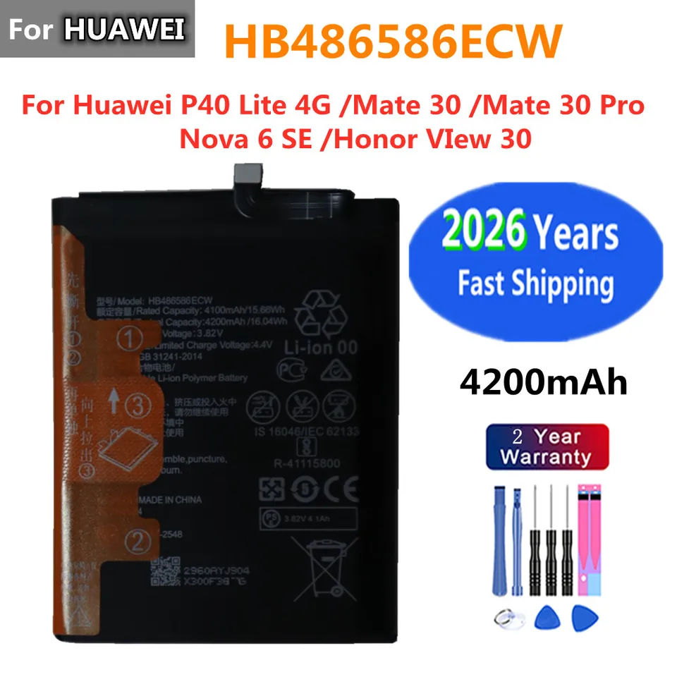 4200mAh HB486586ECW Battery For Huawei P40 Lite Mate 30 Mate30