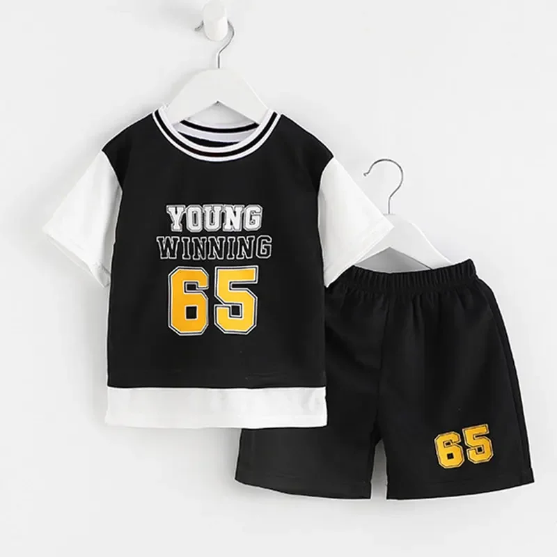 Children's Sports Suit Kids Sets Clothes Boys Girl T-shirt Shorts  Summer Cotton Short Sleeve Baby Children Quick DryingClothing