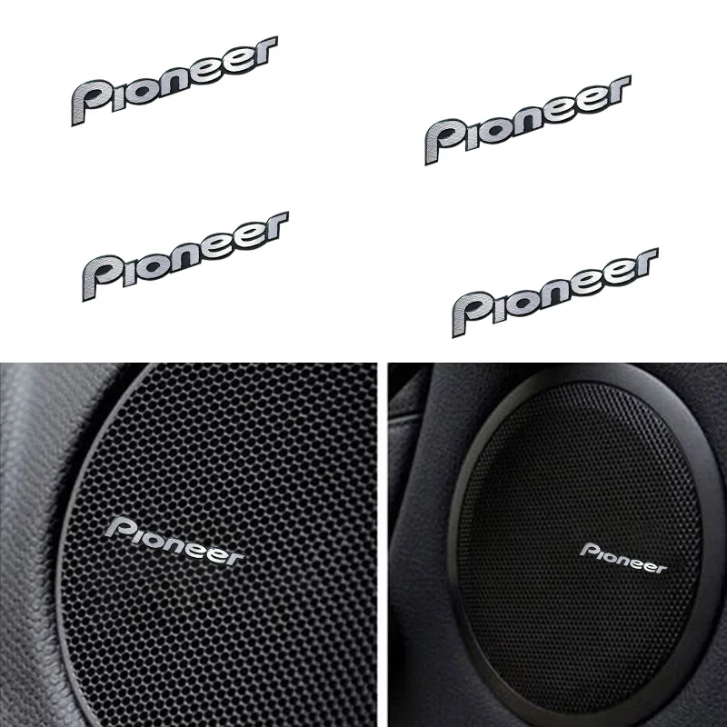 Autocollants audio 3D en aluminium Pioneer de haute qualité pour voiture, autocollants stéréo pour voiture, autocollants décoratifs personnalisés