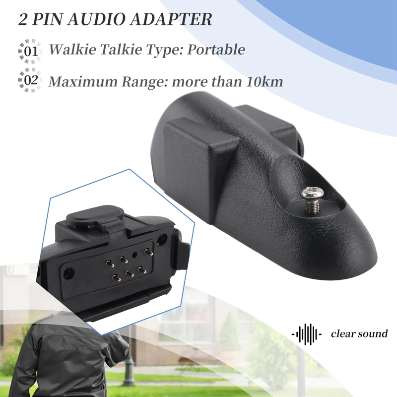 Audio Adapter M Interface 2 Pin Headset Port Accessories For Baofeng Bf-Uv9r Bf-9700 Bf-A58 Walkie Talkie Replacement