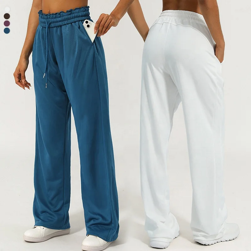 

2024 Hot Selling Custom New Casual French Terry Women Loose Oversize Ladies Jogger Pants Baggy Wide Leg Straight-leg Sweatpants