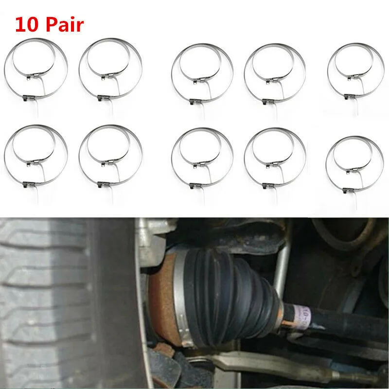 20pcs Car Axle CV Joint Boot Crimp Clamp Kit Short+Large Bands Boot Clamps 34cm*6.5mm 74cm*7mm Car Accessories