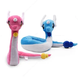 Muñecos de Peluche de Anime Pokemon Dragonair, Animal de dibujos animados lindo, serpiente para mascotas, juguetes de Peluche, regalo de cumpleaños, azul y rosa, 65cm
