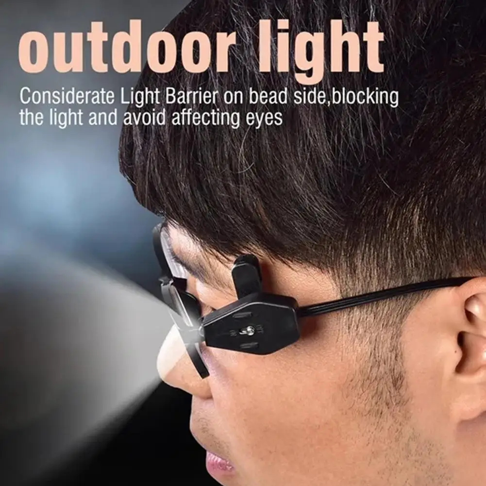 

2Pcs Adjustable Mini Flashlight Universal Glasses Reading Lamp LED Clip on Eyeglass Lamp Light for Night Fishing Camping