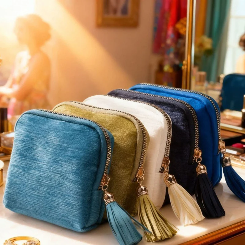 

5-Layer Velvet Jewelry Storage Bag - Portable Travel Case for Watch, Bracelet, Rings & Earring Crystal