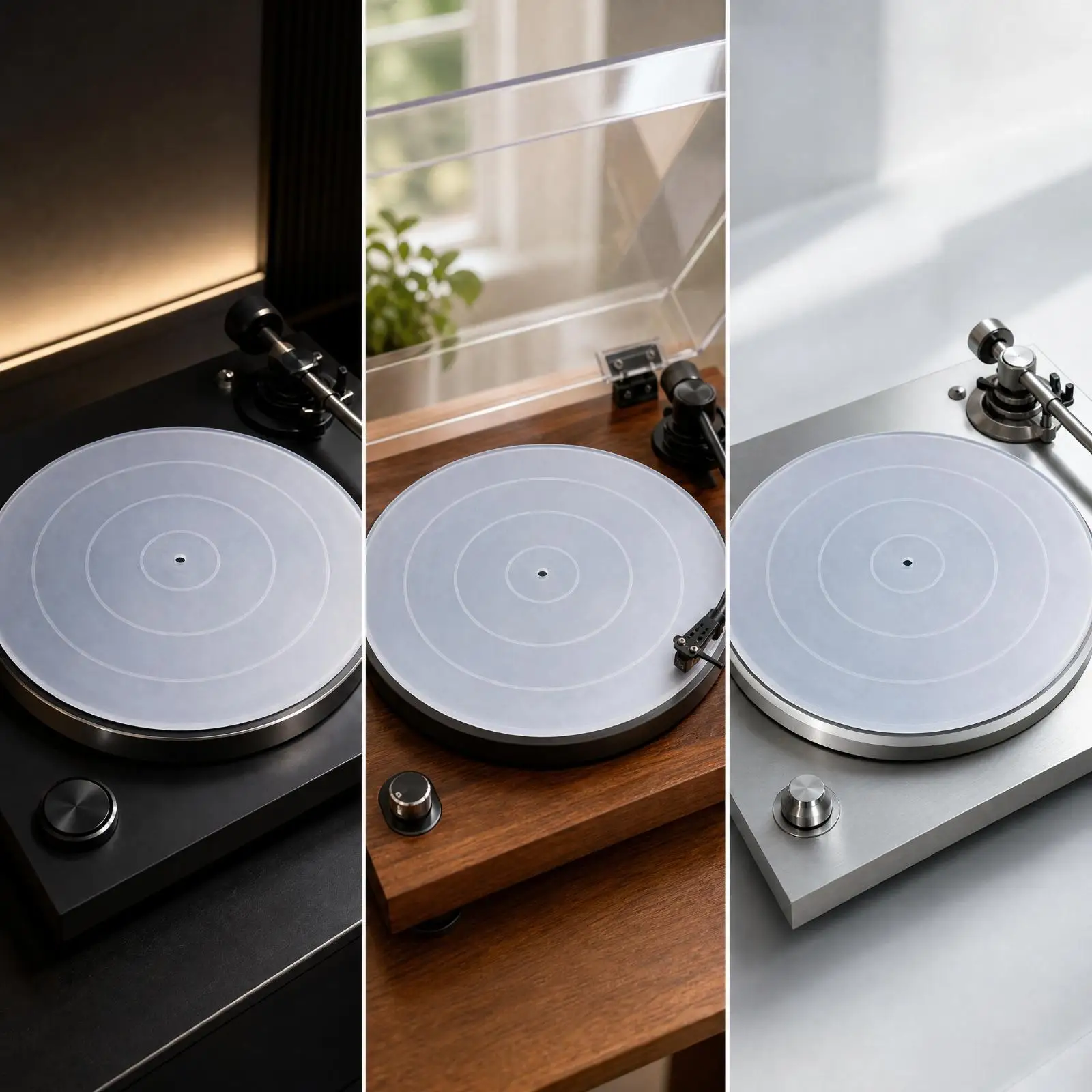Turntable Stabilizer Silicone Pad Clear Slipmat for Technics Record Player Platter Mat Anti Vibration Cushion