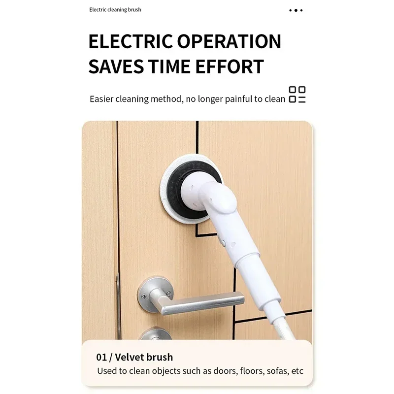 فرشاة تنظيف كهربائية 6 في 1 بقدرة 2000 مللي أمبير في الساعة، فرشاة تنظيف دوارة كهربائية لاسلكية، فرشاة تنظيف قوية أوتوماتيكية بالكامل