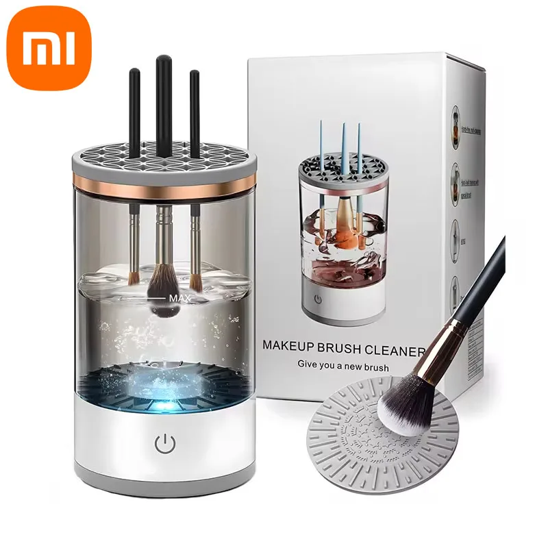 Xiaomi 3 In1 Electric Makeup Brush Cleaner Automatic Spinner Makeup Brush Holder Stand Women Lazy Cleaning Brush Quick Dry