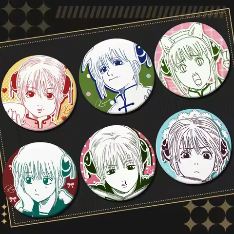 Cute Girl Kagura Hot Classic Funny Anime Gintama Round Laser Brooch Clothes Lapelnd