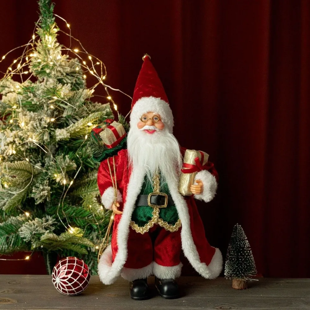 

New Home Santa Claus Decorations 12 Inches Standing Santa Claus Xmas Tree Cute Christmas Supplies Gift