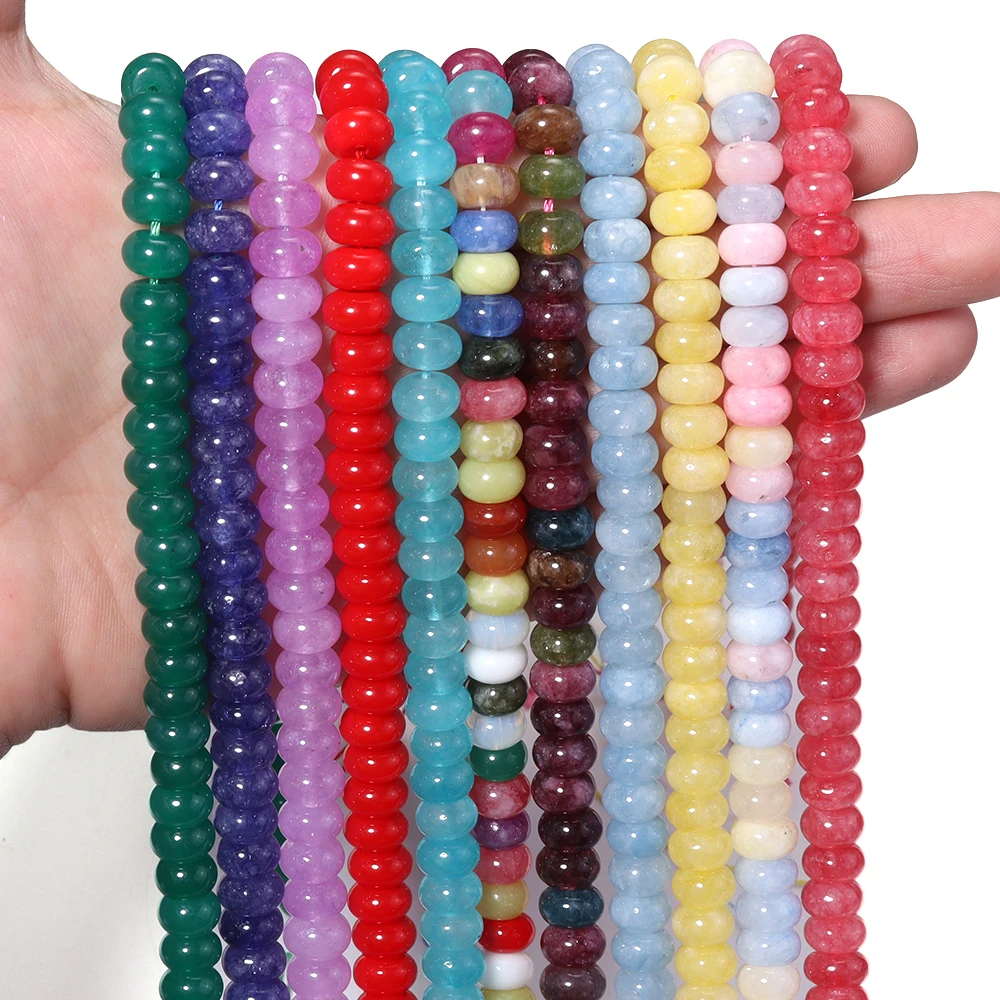 70 Stück 5x8mm Naturstein-Abakusperlen, farbige Jade-Quarz-Rondelle, lose Zwischenperlen für die Schmuckherstellung, DIY-Armband-Zubehör – Detail 2