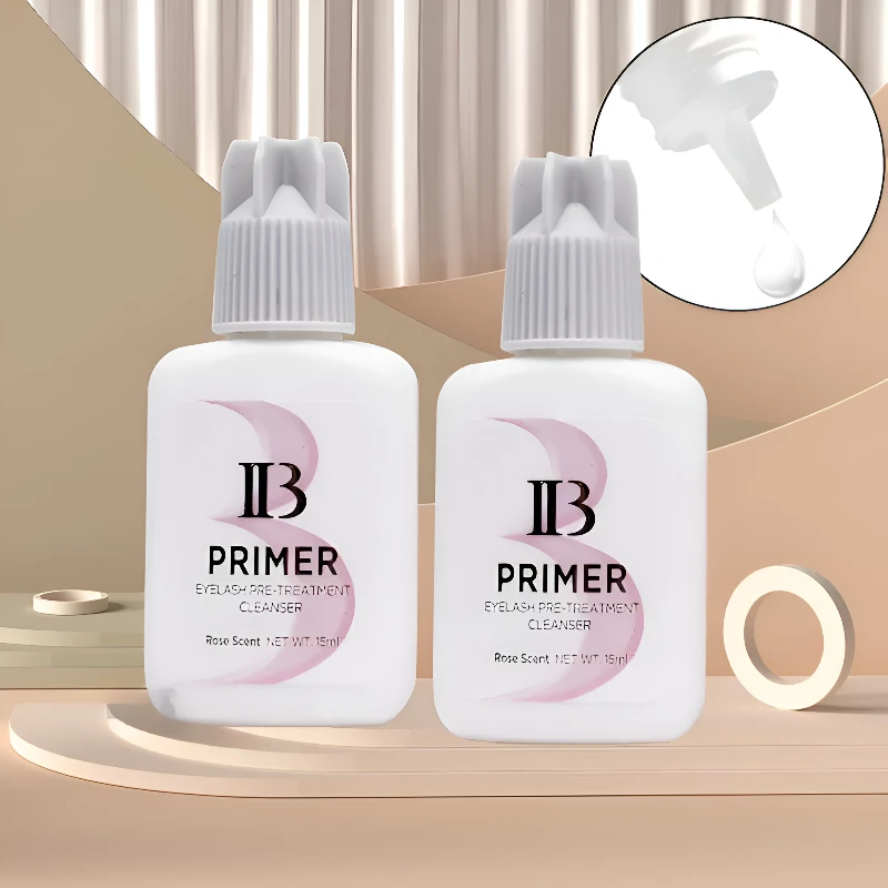 1/2/5 garrafas ib primer extensões de cílios cola para aplicação de cílios claro 15ml rosa perfume primer coreia agente de fixação ferramenta de cílios