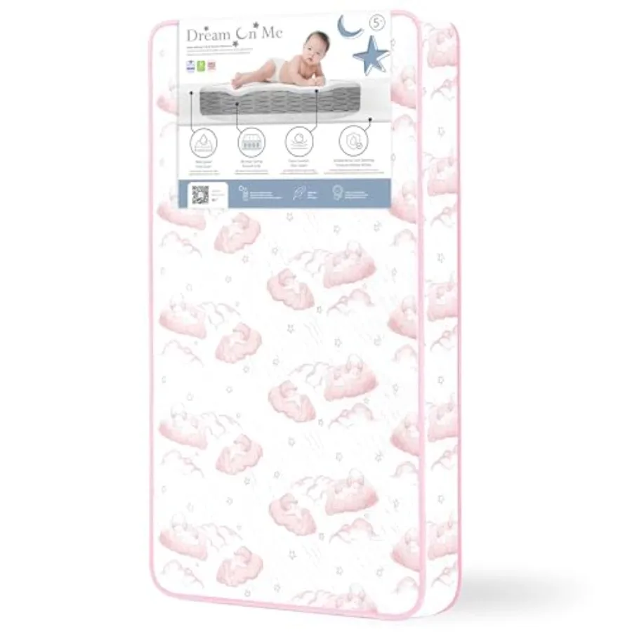 

Twilight 80 Coil Spring Crib and Toddler Bed Mattress Wave Pink 5"