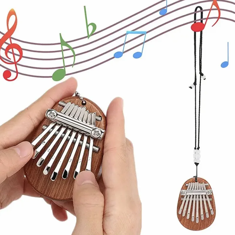 8 Key Kalimba Instrument Mini Musical Keyboard Thumb Piano Wooden Gifts Thumb Piano Portable Christmas Gifts for Children Lover