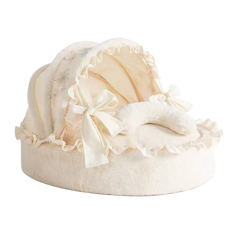 

Кровать принцессы для домашних животных на автомобиле — безопасный клубничный домик с защитой от укачивания — совместим с задними сиденьями на центральной консоли