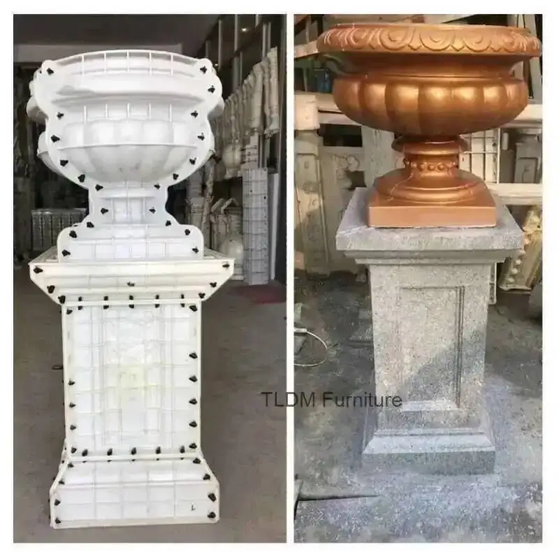 Cement Mold ABS Mold Flowerpot Plastic Thickened for Garden Balcony Fence Square Column Pier Roman Column Concrete Bonsai Mold