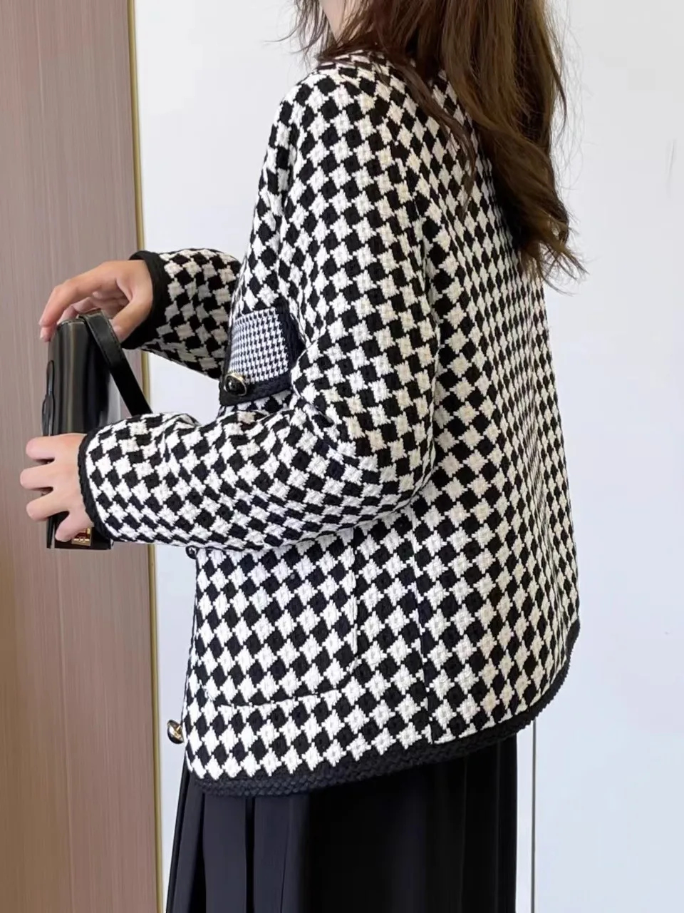 

Твидовые жакеты для женщин: миниатюрные, осенние, в японском стиле, минимализм, простота, чистый силуэт, приталенный крой, короткие, деловые (OL)