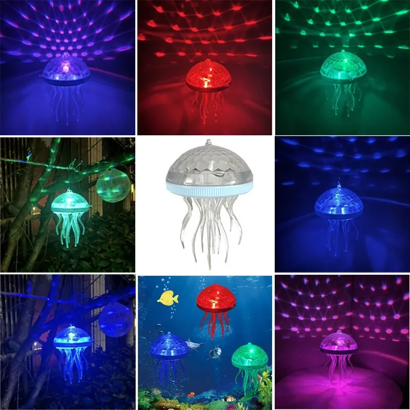 Solar Jellyfish Pool Light Dynamic RGB Color Changing Rechargeable Hanging Light Waterproof Dimmable Night Light for Garden Yard