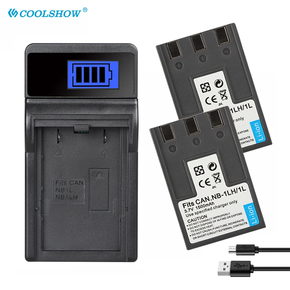 1500mAh Battery NB-1LH for Canon IXUS 200a 300 400 430 V2 V3 IXY 200 450 Power Shot S110 S300 NB 1LH 1L Camera Batteries Charger