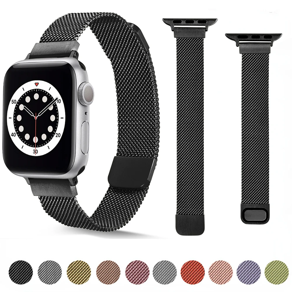 

Milanese Loop Strap for Apple Watch Band 44mm 40mm 45mm 41mm 49mm 42mm 38mm Magnetic Bracelet Correa iWatch 8 Ultra 7 6 5 4 3 SE