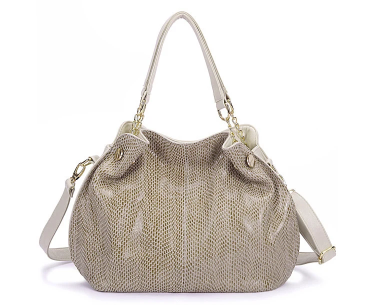 Tassel Classic Serpentine Shoulder Bags For Women Shiny Leather Large Capacity Genuine Leather Tote Handbags