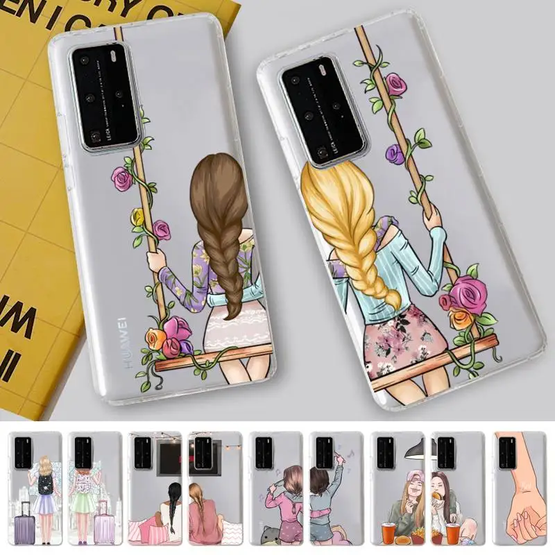 Girls Bff Best Friends Forever Phone Case for Samsung A51 A52 A71 A12 for Redmi 7 9 9A for Huawei Honor8X 10i Clear Case