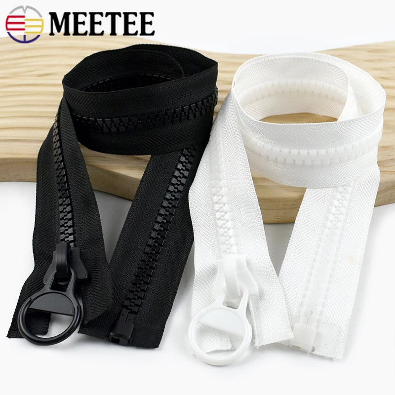 

60-300cm Meetee 8# Resin Zipper Open-End Long Zip Closure Down Jacket Tent Coat Bag Zips DIY Repair Kit Sewing Tailor Accessory