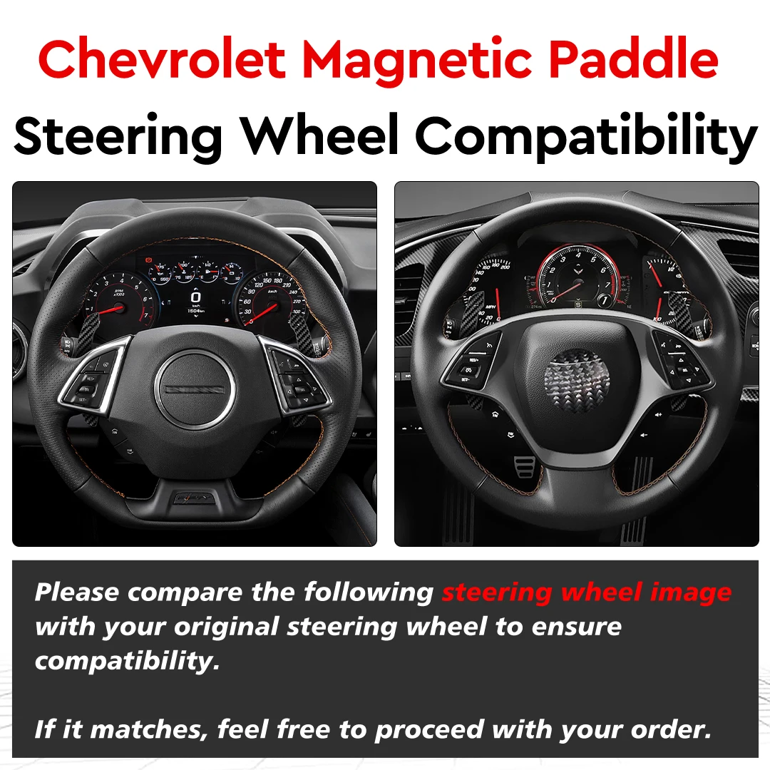 MC Magnetic Carbon Fiber Steering Wheel Paddle Shifter For Chevrolet C8 Using Magnetic Suction Technology Paddle Shift Extension