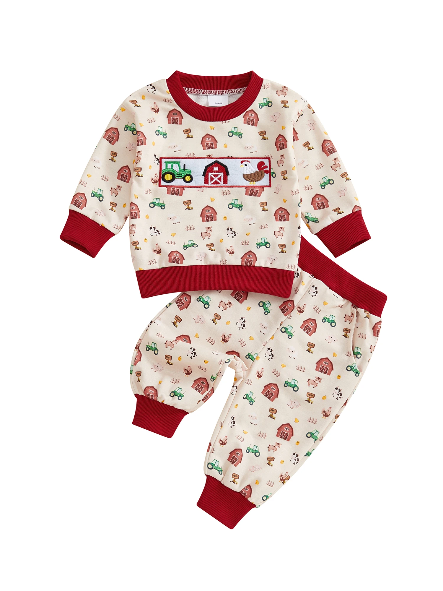

Cute Dinosaur Print Hooded Sweatshirt with Matching Joggers Set for Toddler Boys and Girls 2-Piece Outfit for Fall Winter