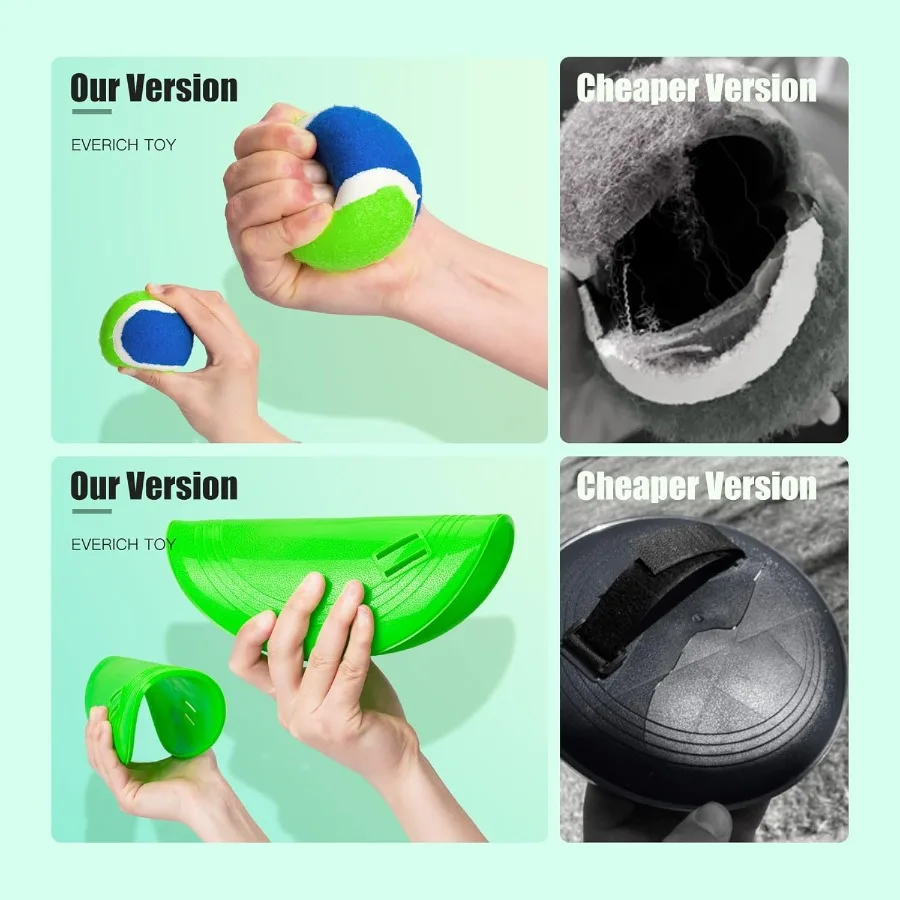 Ensemble de jeu de lancer et de capture de balle – Jeux d'intérieur et d'extérieur pour enfants de 3 à 12 ans, jouet aquatique pour piscine de sable de plage, comprend 6 pagaies, 6 balles collantes