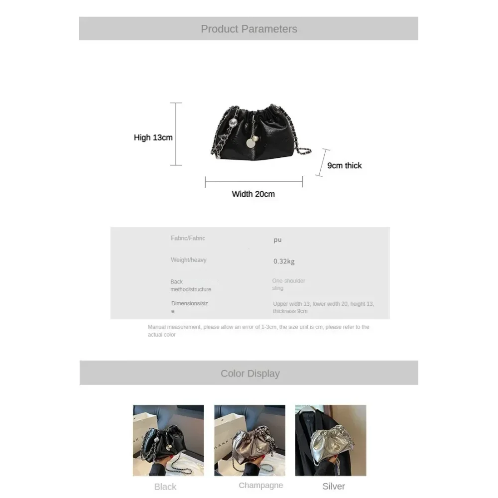 Y2K الألفية حقيبة المرأة 2024 جديد عالية الشعور حقائب كتف الصيف سلسلة حقيبة موضة دلو حقيبة حقيبة ساع المحافظ حقائب اليد