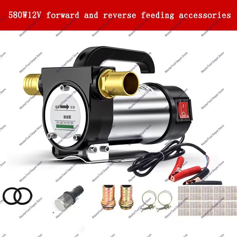 12V/24/220V Velectric Dc Oil Pump Self Priming for Diesel Transfer Fuel Oil Well Water Pump Forward and Reverse