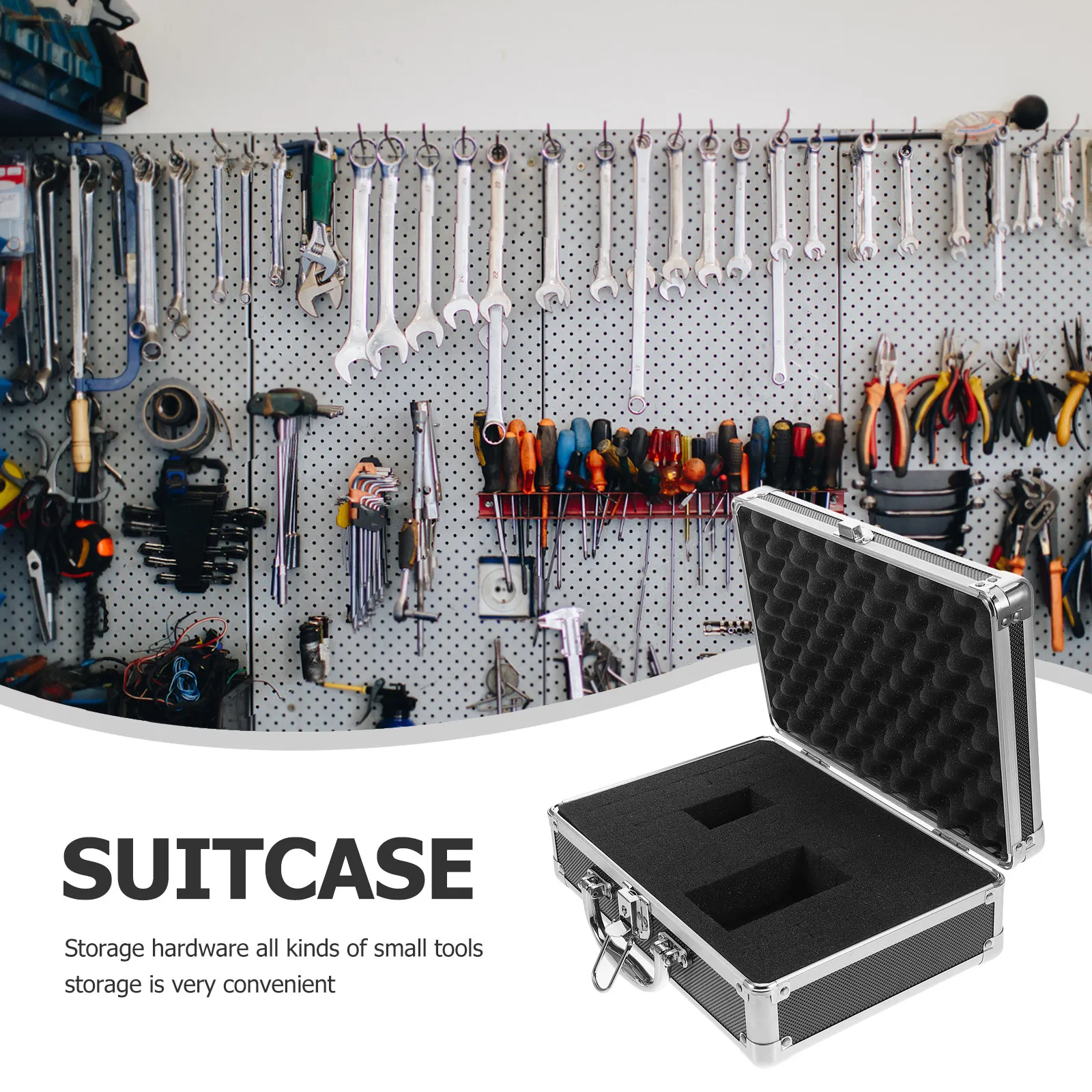 Aluminum Alloy Toolbox Portable Lockable Tool Organizer Storage Case with Handle for Home and Workshop
