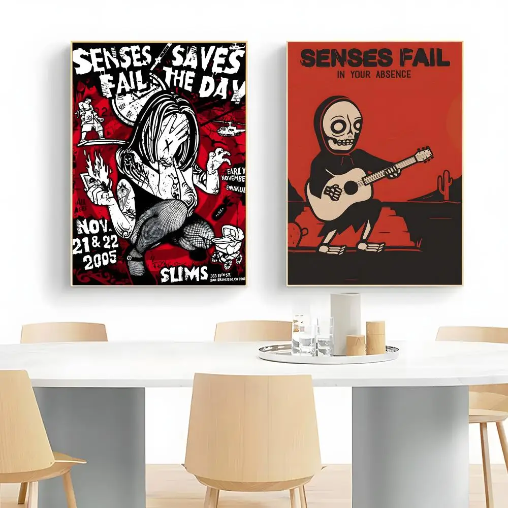 Post-hardcore Band S-Senses Fail Poster Frameless Peel-and-Stick Removable Wall Art Print