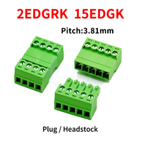 (5/10Sets) KF 2EDGRK + 2EDGK 3.81mm 3.5mm Plug-In Terminal Block Solderless 15EDGRK 15EDGKP 2~24P Set of Plugs and Pin Headers