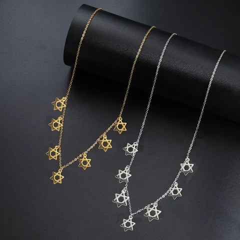 Star of David Charm Necklace Jewish Magen David Pendant Judaica Amulet Religious Symbol Lucky Protection Jewelry for Women