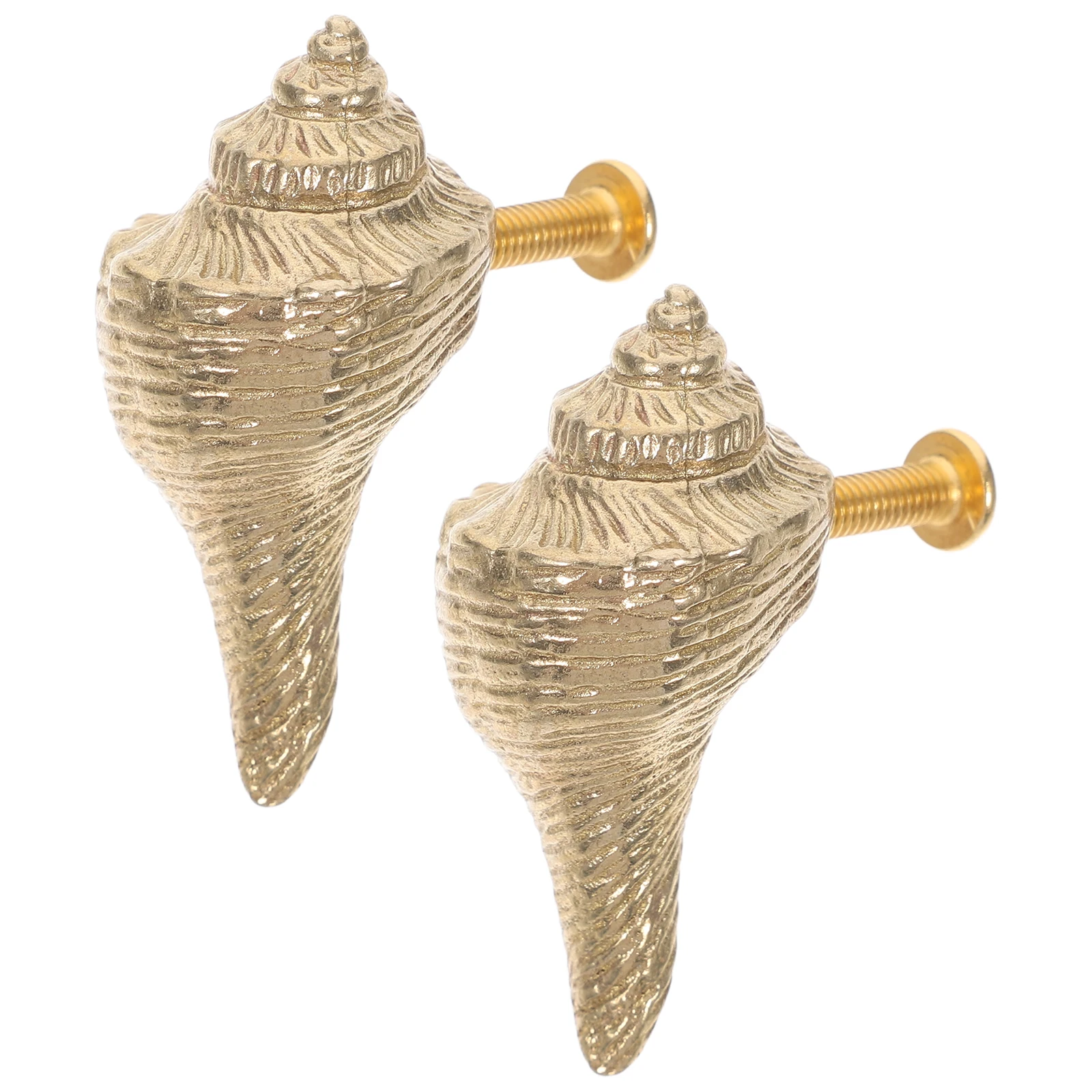 

2 Pcs Seashell Door Handles Coastal Brass Cabinet Knobs Furniture Hardware Drawer Pulls Vintage Decorative Bronze Animal