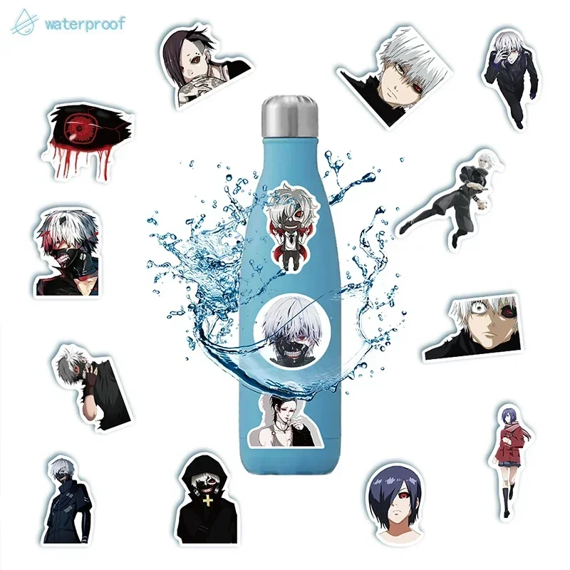 50pcs Anime Kaneki Ken Tokyo Ghoul Stickers Black and White Graffiti Sticker DIY Decorative Motorcycle Skateboard Phone Decal