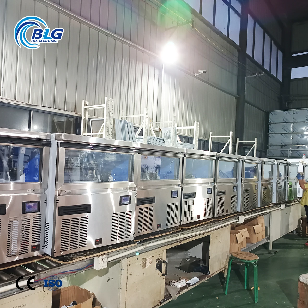 ماكينة صنع مكعبات الثلج عالية الجودة أوتوماتيكية بالكامل 220 فولت 50 كجم 110 رطل موفرة للطاقة لاستخدام البار إنتاج كتلة كريستال باردة #5