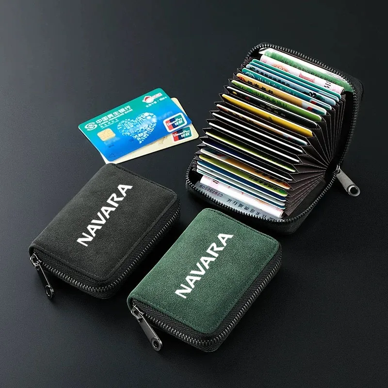 

Business Card Holder Wallet Women Men Bank ID Credit Card Holder Chamois Leather Protects Card Bag for NAVARA Car Accessories